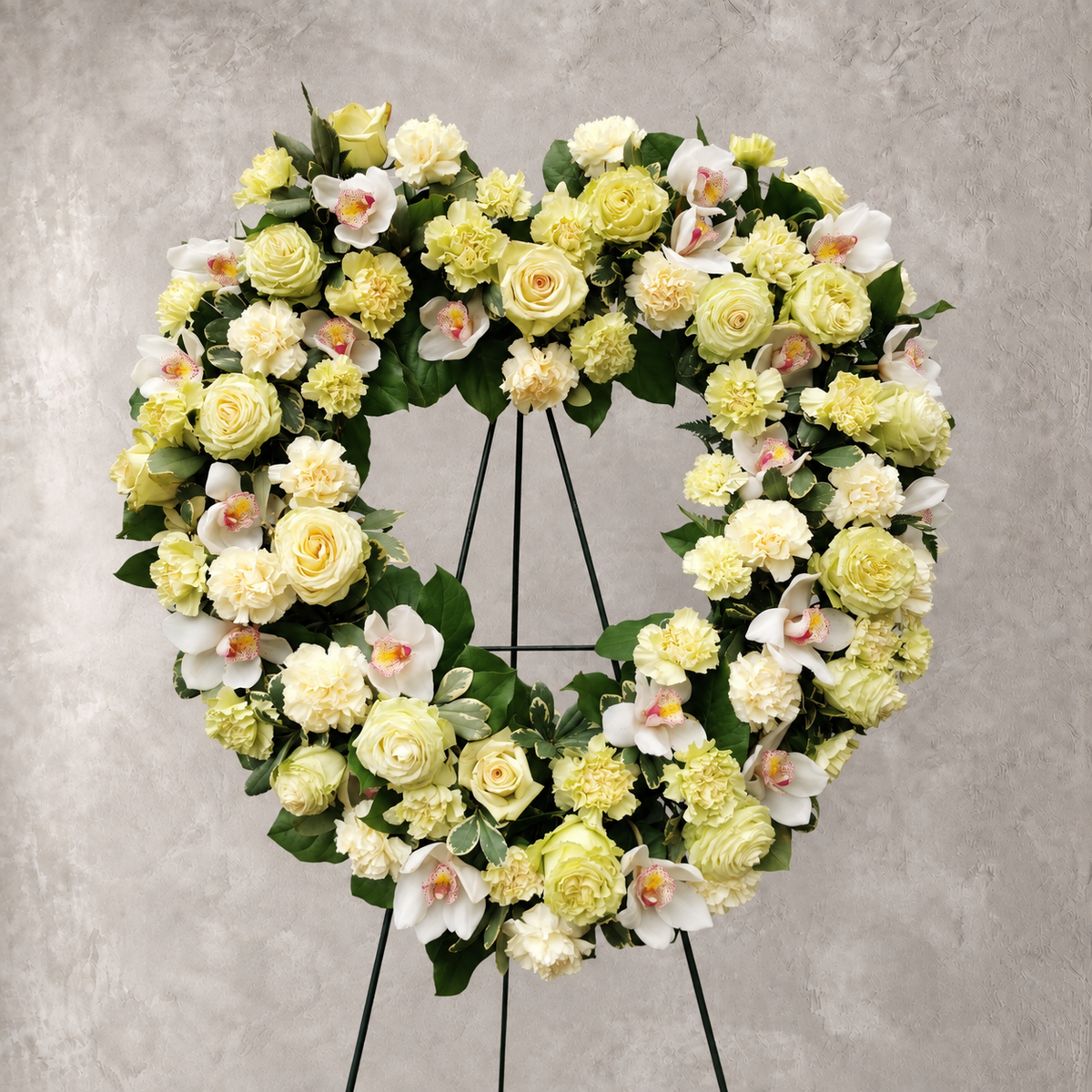 Green and White Open Heart