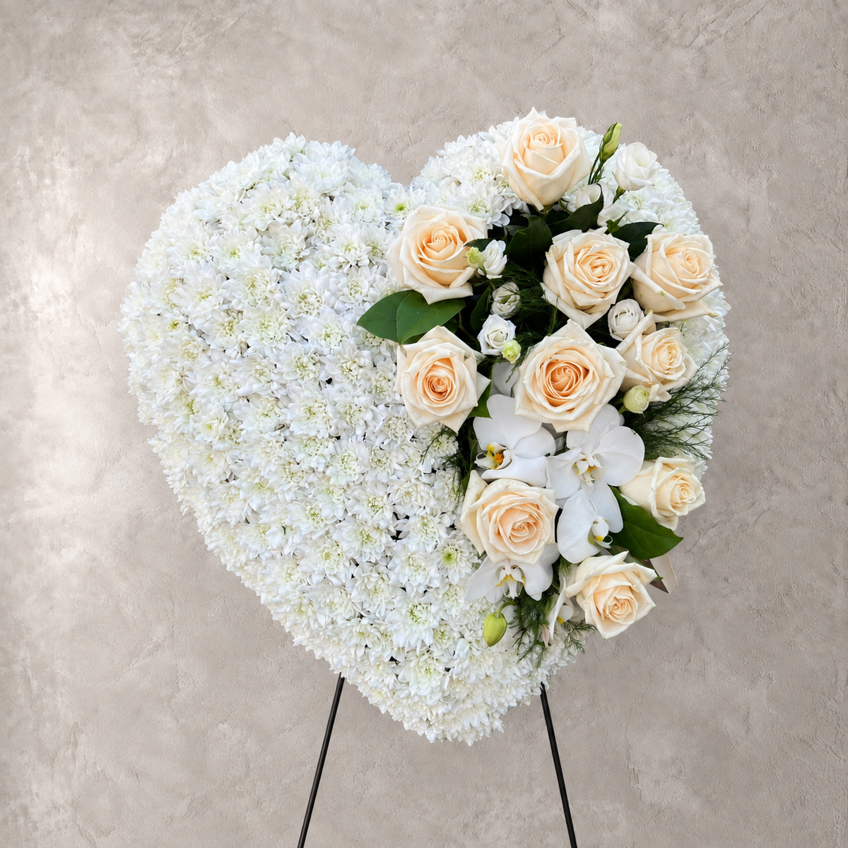 White and Ivory Solid Heart