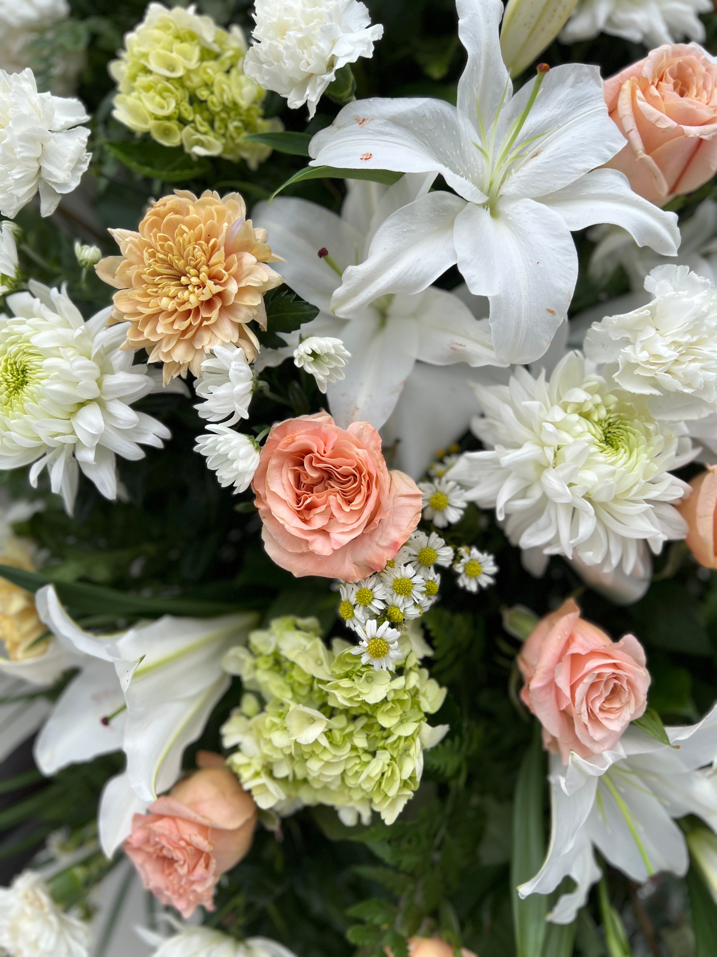 White and Peach