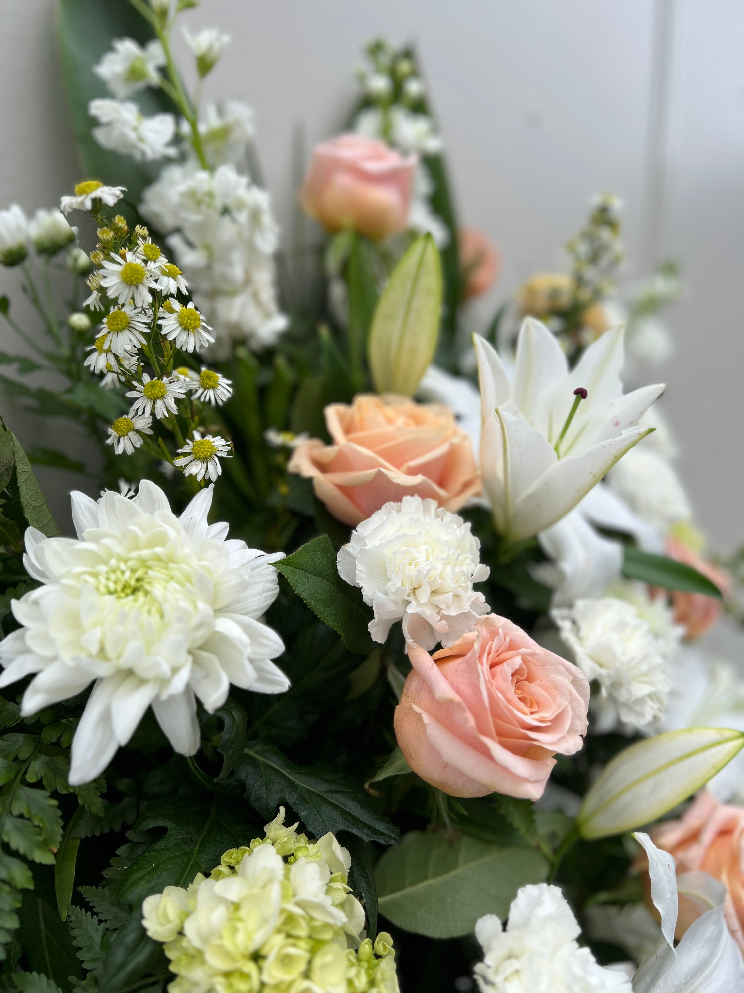 White and Peach