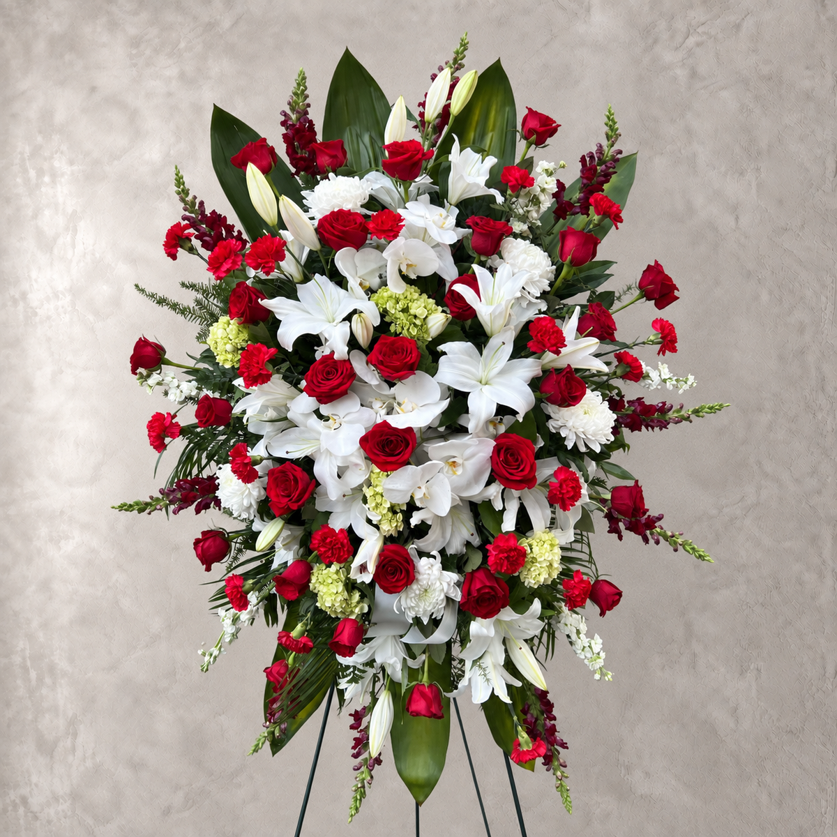 Red and White Standing Spray