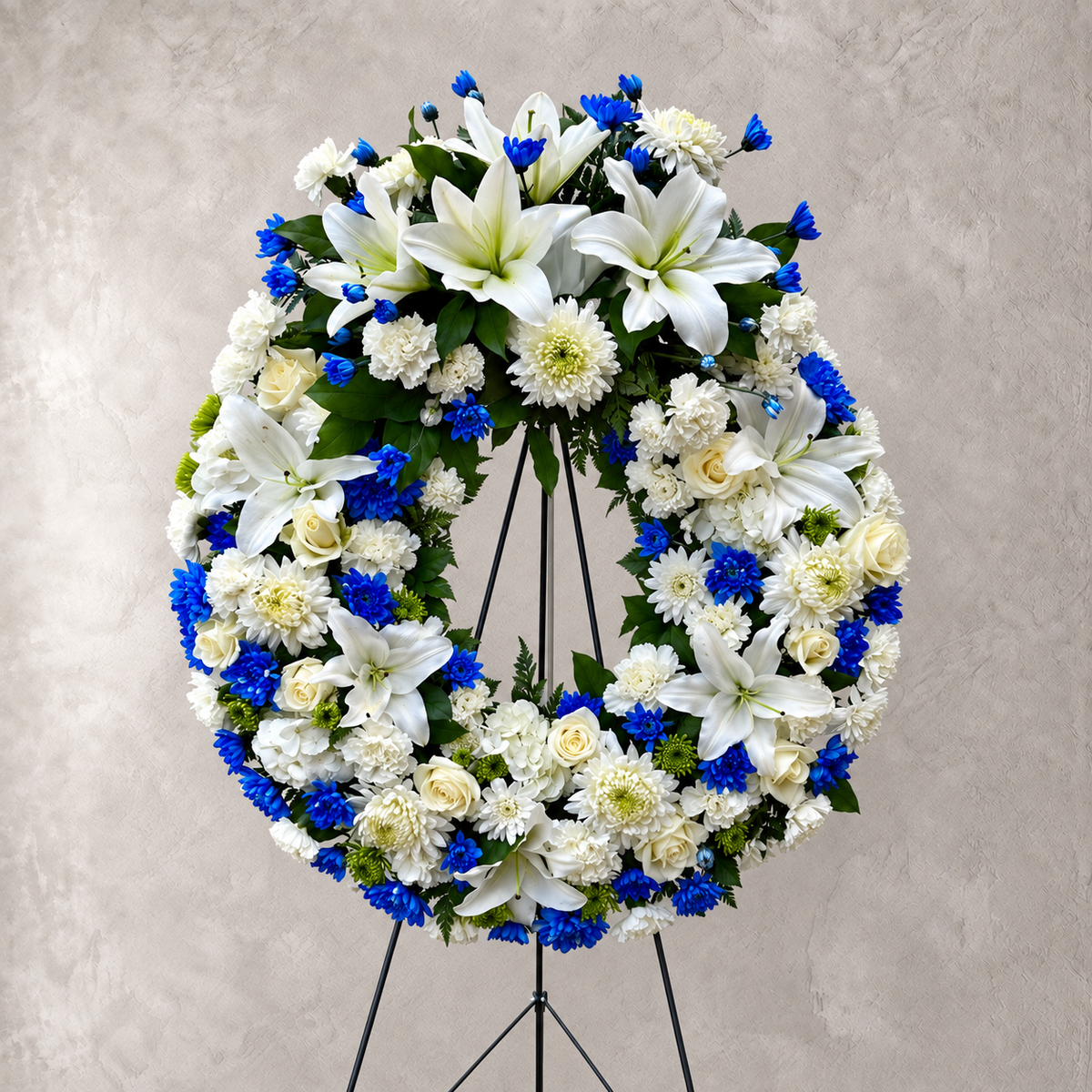 White and Blue Wreath