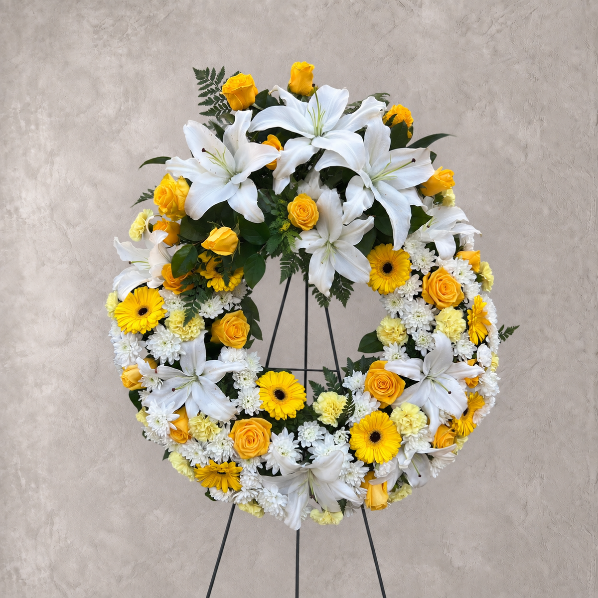 Yellow and White Wreath