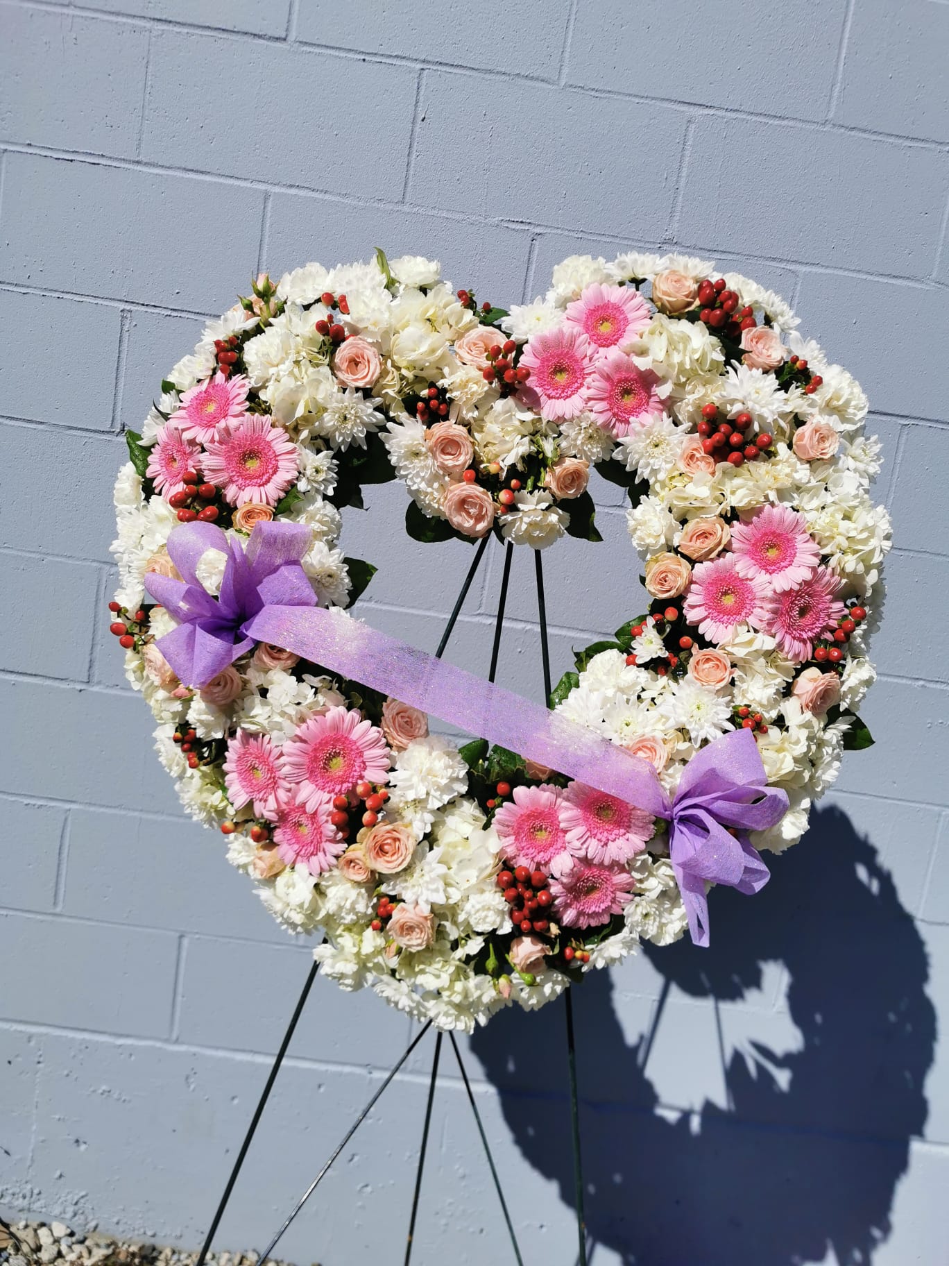 Pink and White Open Heart