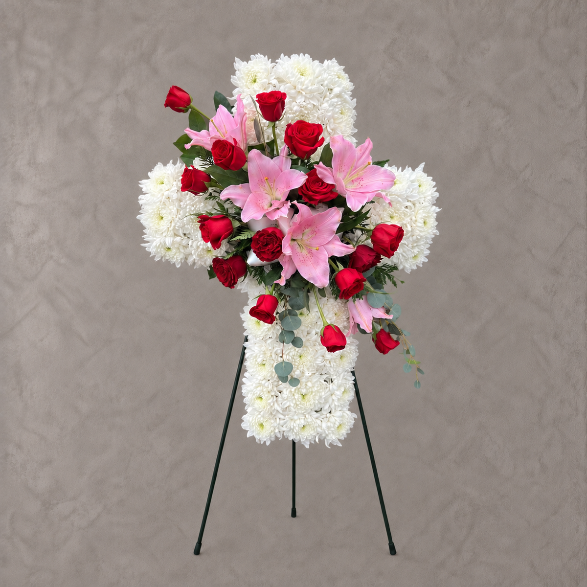 Red and White Mum Cross