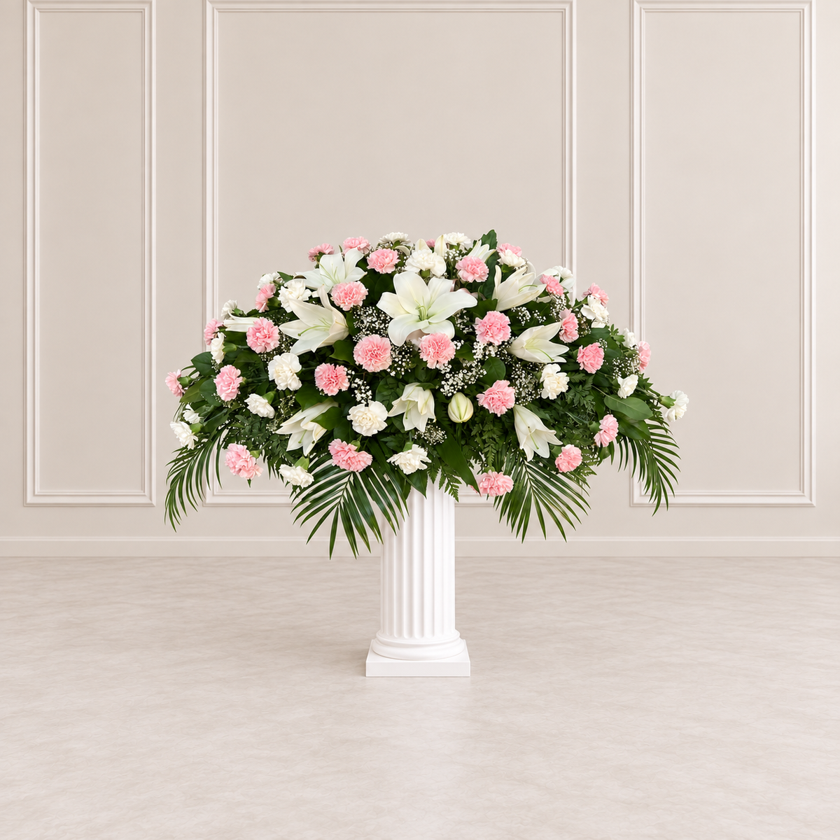 Pink and White Casket Spray