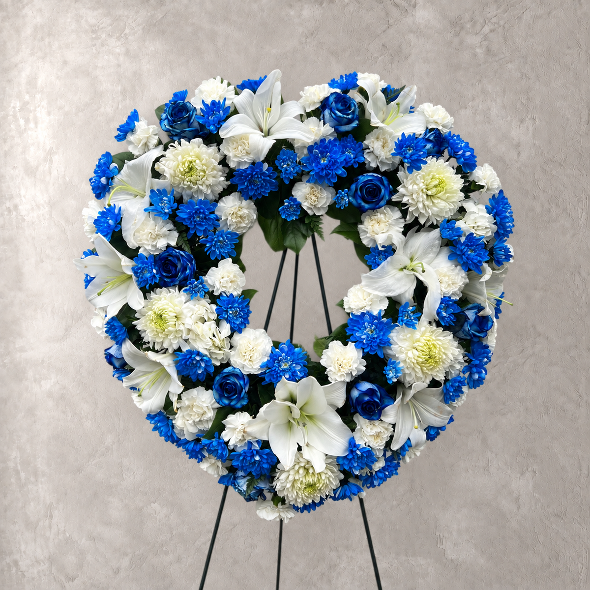 Blue and White Open Heart