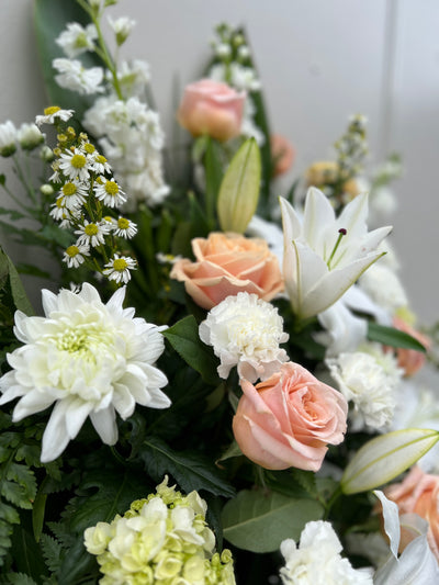 White and Peach