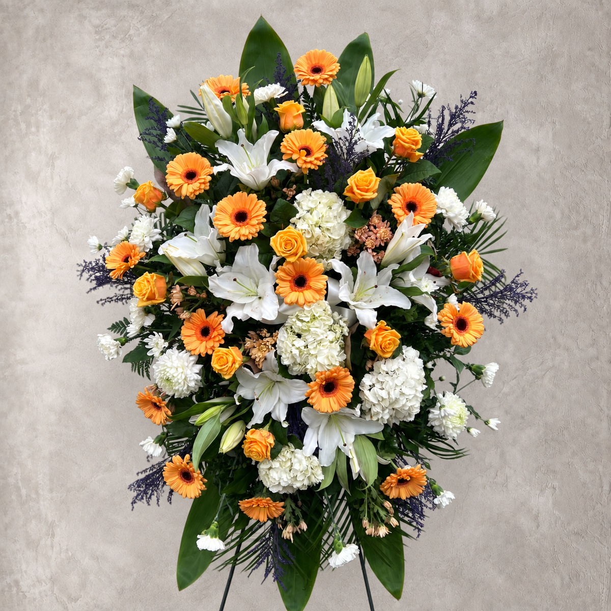 Orange and White Standing Spray