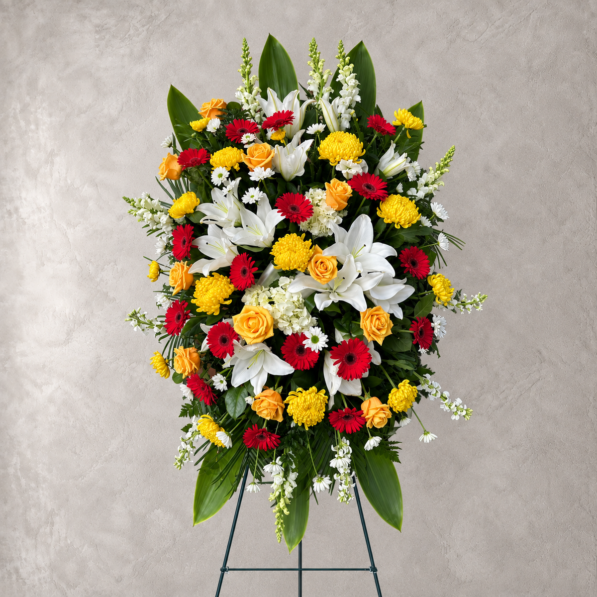 Red Yellow and White Standing Spray